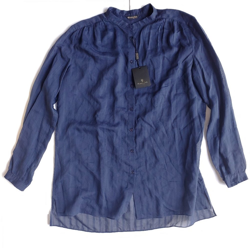 Massimo Dutti Button Up  Long Sleeve Tunic Top